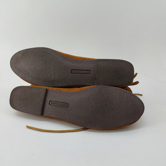 Minnetonka Moccasins Suede Booties Fringe Lace Up Sz 9.5 Boho Western - Picture 5 of 12